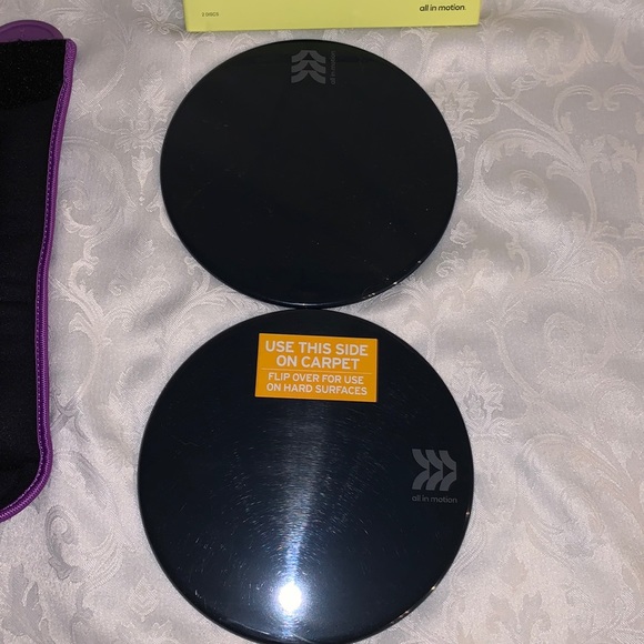 Workout set, Sliding Core Discs & Reebok toning Thumb lock wrist weights 1lbs. - Picture 10 of 11